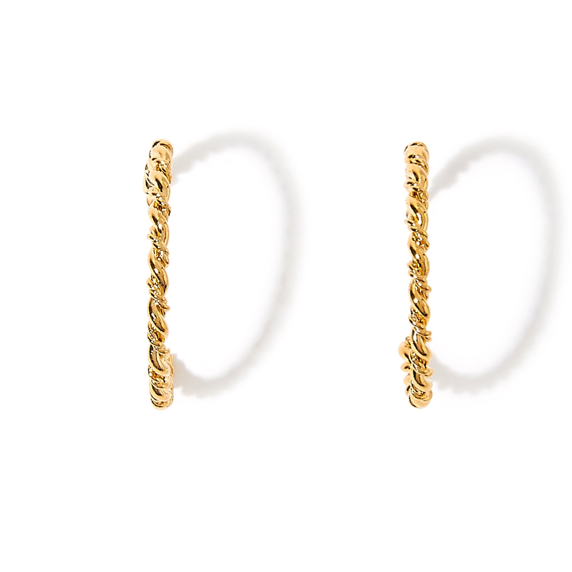 Simona Sterling Silver or Gold Plated over Sterling Silver 5.5x27mm Fancy  Flat Hoop Earrings | Hawthorn Mall